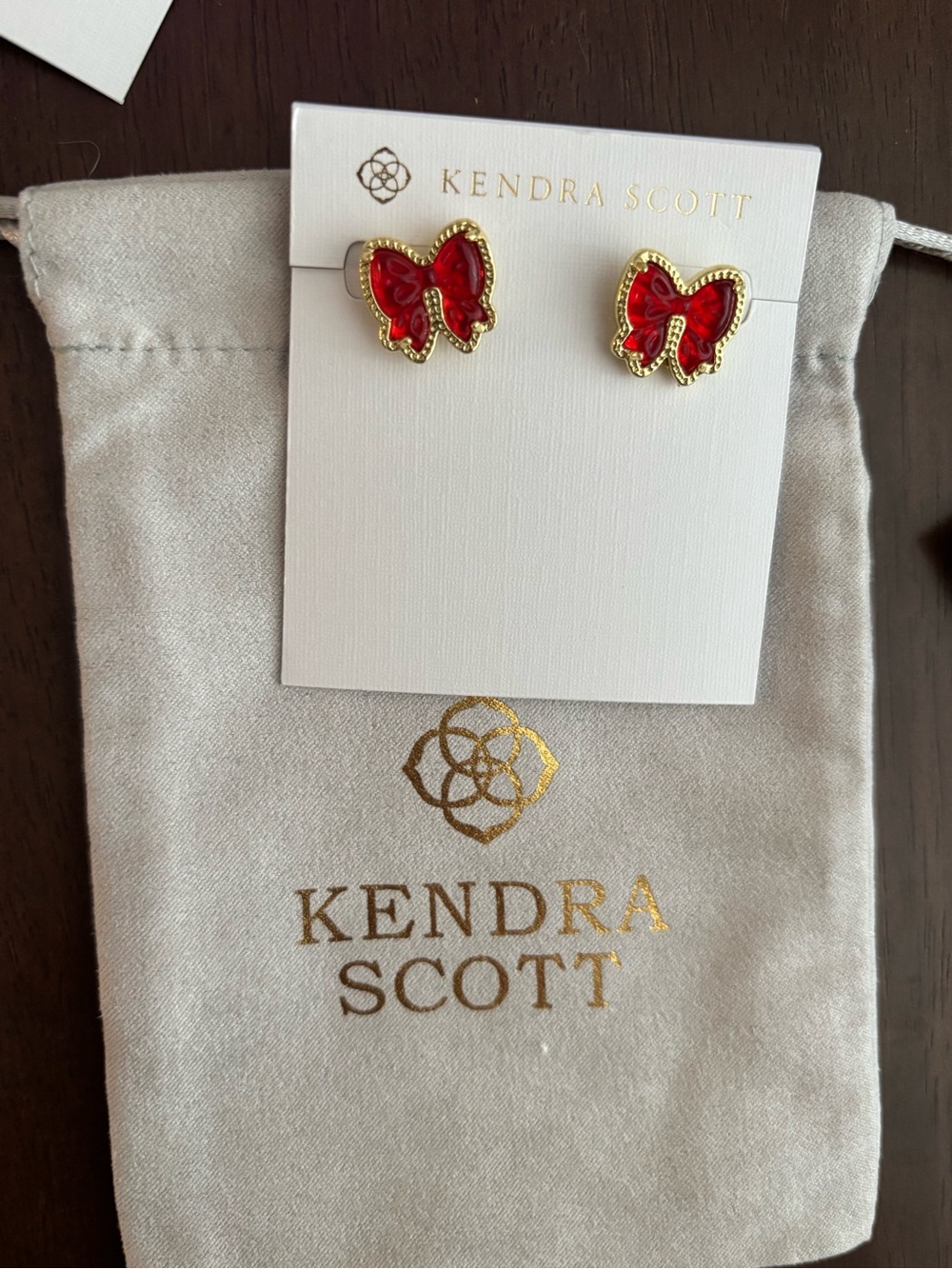 BNWT Kendra Scott  Red BOW Stud Earrings